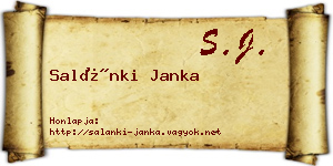 Salánki Janka névjegykártya